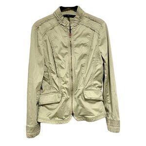 White House Black Market Light Green Utility Jacket Sz 4
